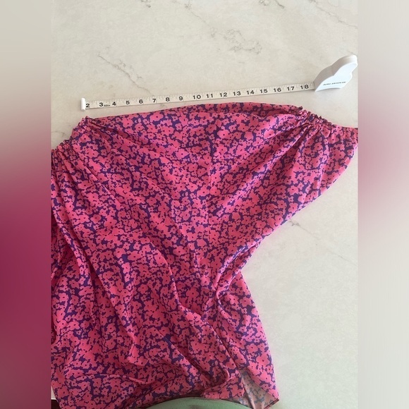 DEREK LAM Pink Floral Print Short Sleeve Blouse - Picture 6 of 10